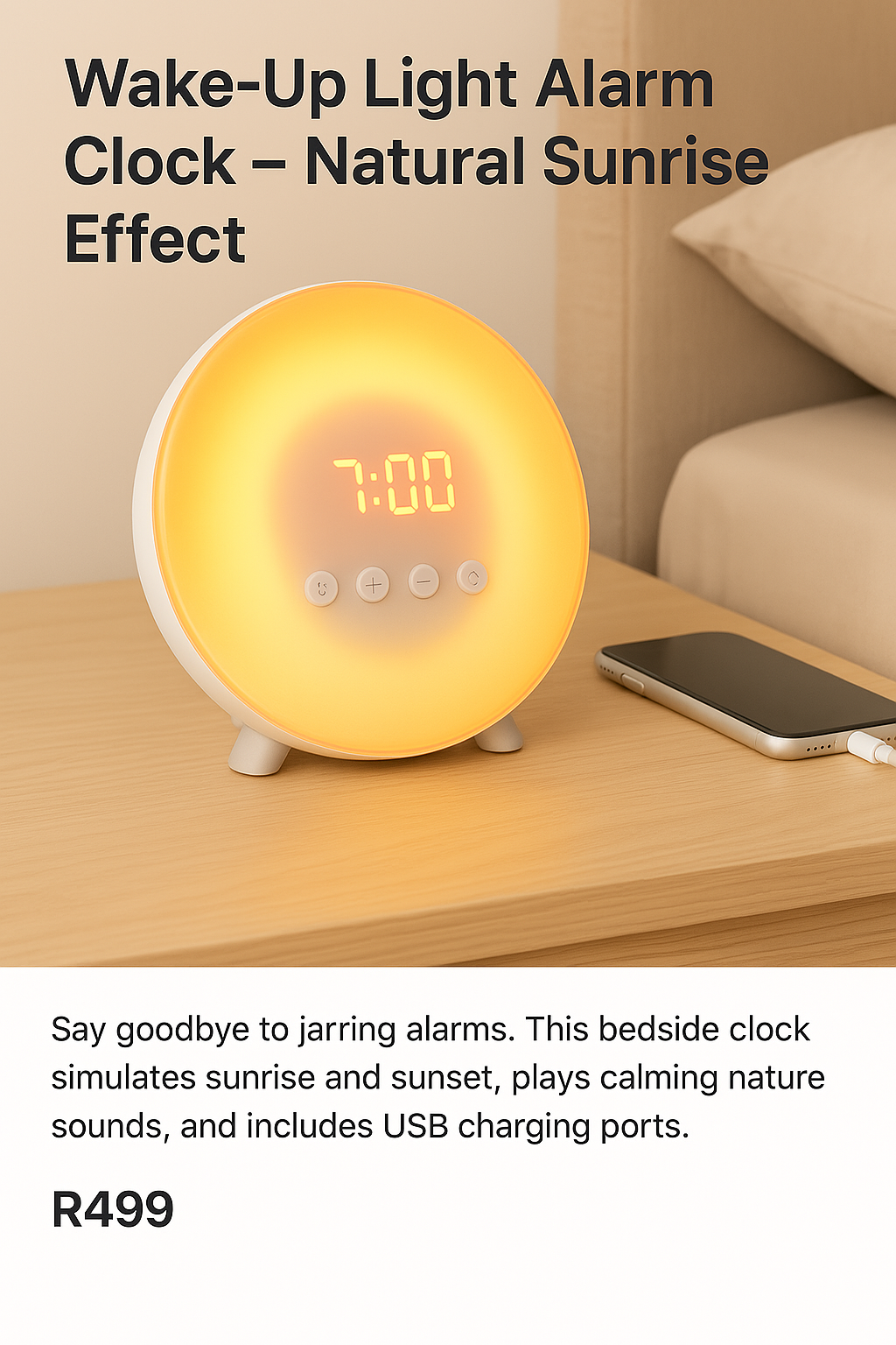 Wake-Up Light Alarm Clock – Natural Sunrise Effect